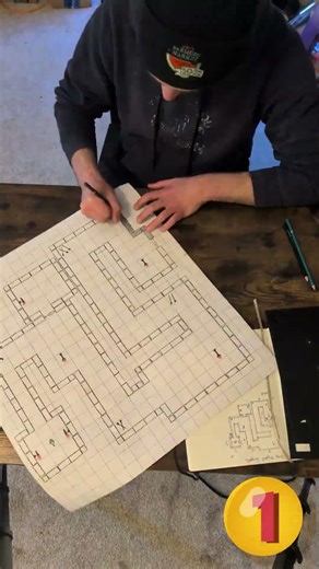 DND Battle Maps | Booby-Trapped Dungeon Drawn with Stencils