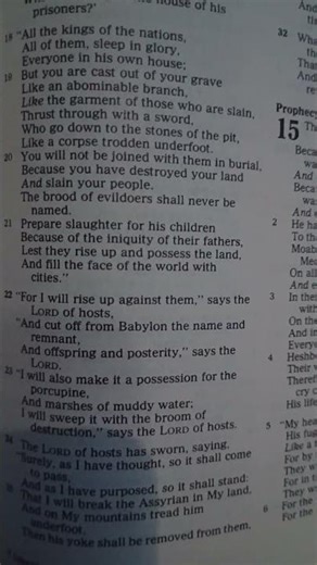 Isaiah Chapter 14:22-27 English Version Read Aloud With Text and Audio