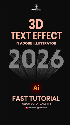3D Text Effect in Adobe Illustrator | Fast & Easy Tutorial | #shorts #adobeillustrator #texteffect
