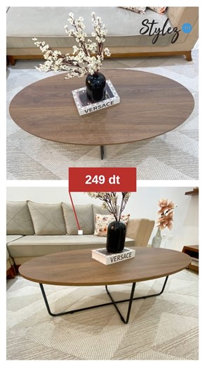 Découvrez la table basse Léo : un socle en métal élégant et un plateau en MDF stratifié. Dimensions : 120 x 60 cm. Style et praticité ! | Stylez
