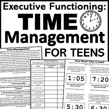 Executive Functioning for Teens Time Management Activities