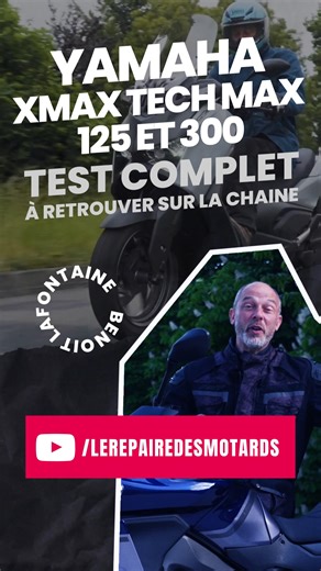Essai Yamaha X-Max Tech Max 125 et 300 #yamaha #xmax #techmax #125 #300 A 20 ans, on peut tout oser. C’est ce qu’à dû se dire Yamaha en sortant cette nouvelle génération de X-Max. Ses armes ? Un look de Tmax ou presque, de beaux volumes, un équipement affûté et un nom de famille : Max. Met-il vraiment toutes les chances de son côté ? On dirait bien. Découvrez notre essai demain en vidéo ! | Le Repaire des Motards