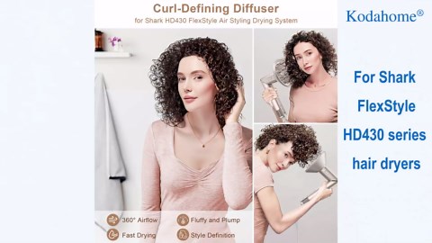 Diffuser Attachment, Compatible with Shark HD430 Flex Style Hair Dryers, Curl Defining Blow Dryer Diffuser Accessory as Shark Flexstyle Tool Curly Wavy Coily Hair Defuzzer (Beige)