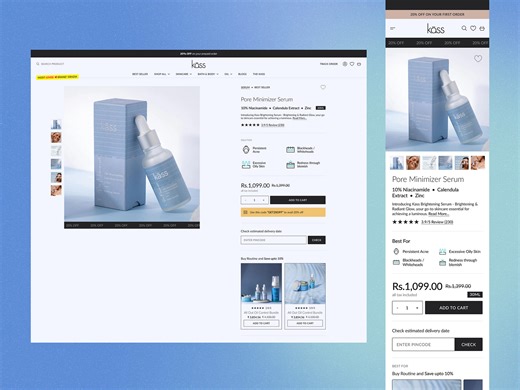 kass care || Product page design