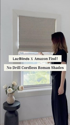 ✨ No Drill Fabric Blackout Roman Shades