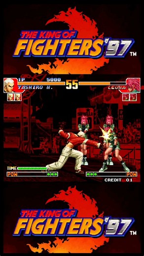 The Kof 97 Yashiro Vs Orochi Leona #fightinggames #kof #multiplayer