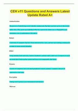 CEH v11 Questions and Answers Latest Update Rated A2605