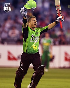 Wind your clocks back to BBL|01 🕰 when David Warner scored the first BBL ton in the second ever BBL match 💯 Nine seasons after his last appearance for the Thunder, Warner's BACK for #BBL12! ⚡️ | BBL