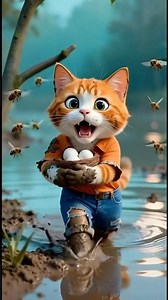 Bird Eggs & Angry Bees Attack - The Saddest Cat Survival on a Deserted Island - Day 3 -cat animation