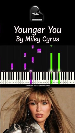 Younger You by Miley Cyrus piano cover/tutorial + sheet music + lyrics