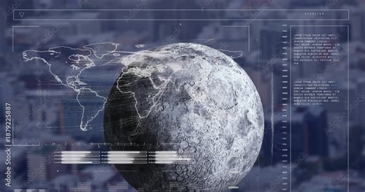 HUD detecting map activity and sending streamlines to Moon, scanning surface and updating data