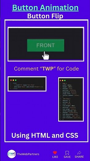 Create a Professional Button Animated Button Flip | HTML and CSS #html #css
