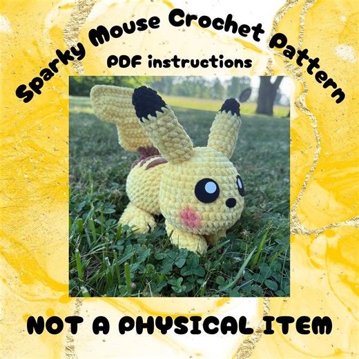 Sparky Mouse Crochet Pattern: Amigurumi Plushie (PDF Pattern) - Etsy