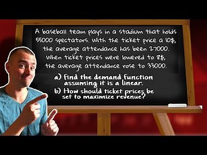 How to find the demand function AND Maximize Revenue from ticket sales | Jake's Math Lessons
