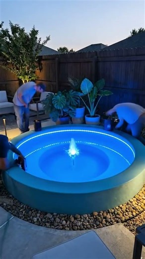 Epoxy Pond Transformation 💧 Before & After with LED Underwater Lights #beforeandafter #epoxyfloor