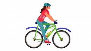 Girl riding Bicycle animation, 2d Animation in Loop