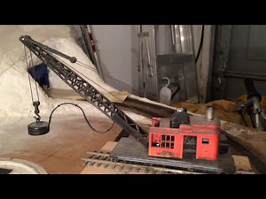 Cranes & Trains - Video 2 - Scratch built HO scale crane with electro-magnet below the layout view