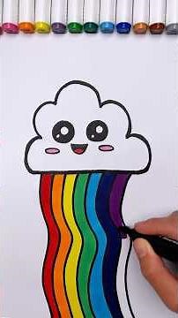 How to Draw a Cute Rainbow Cloud 🌈☁️ | Easy Drawing for Kids #drawing #rainbow #tutorial