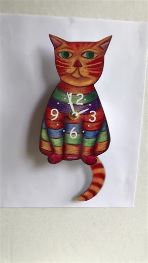 Rainbow Mini Cat Clock With Wagging Tail - Etsy