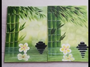 Bamboo painting tutorial for beginners | How to paint acrylic bamboo | blurry background #viral