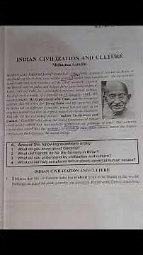 Indian Civilization and culture | Class 12 | English | Chapter 1 | Biharboard