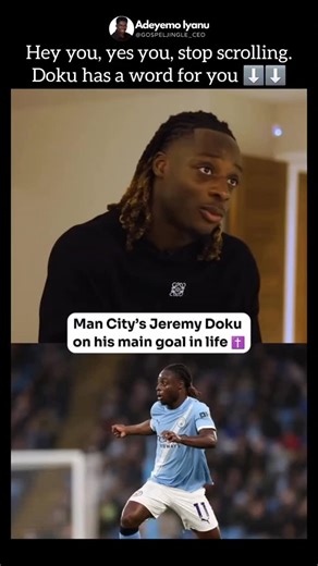 It is refreshing and powerful to see a football star speak with clarity and conviction about his true purpose ⚽✝️ Hearing @jeremydoku boldly share that his goal goes beyond the pitch and is rooted in Jesus Christ reminds us that faith can shine in any space when the heart is anchored in truth. … . Follow @gospeljingle_ceo for moments that celebrate bold faith, real purpose, and uplifting stories that strengthen your walk and keep your spirit nourished daily | Gospeljingle.com
