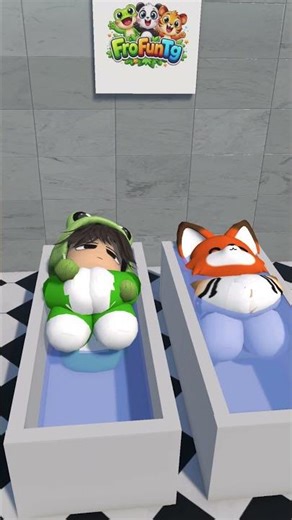 Frog & Tiger Funny Bath Time 😂🚿 #roblox #animation #3danimation