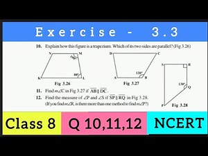 NCERT Class 8 Maths | Q 10,11,12 | Ex 3.3 Understanding Quadrilaterals | LNG Maths 8