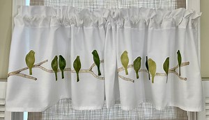 Green Birds Window Valance - Etsy