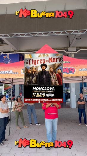 Hoy estuvimos en el ESTADIO KICKAPOO LUCKY EAGLE para la última entrega de boletos de Los Tigres del Norte 🤠🔥 #LosTigresDelNorte #estadiokickapoo #LaKeBuena #KeBuena #AquiSuenaLaKeBuena #monclova | Ke Buena Monclova