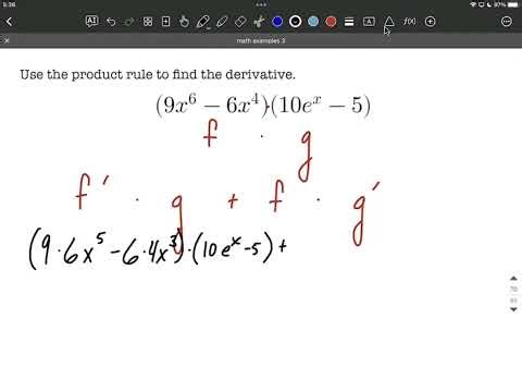 Derivative Product Rule | Polynomial and Exponential e^
