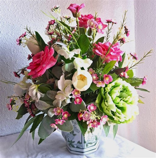 Spring Pink Rose Centerpiece Artificial Floral Arrangement Modern Farmhouse Table Decor Mother's Day Gift - Etsy