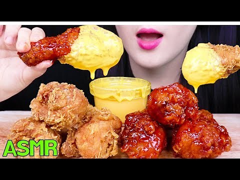 ASMR *CHEESY FRIED CHICKEN 시크릿 반반 닭다리 치킨 리얼사운드 먹방 (EATING SOUNDS) NO TALKING MUKBANG