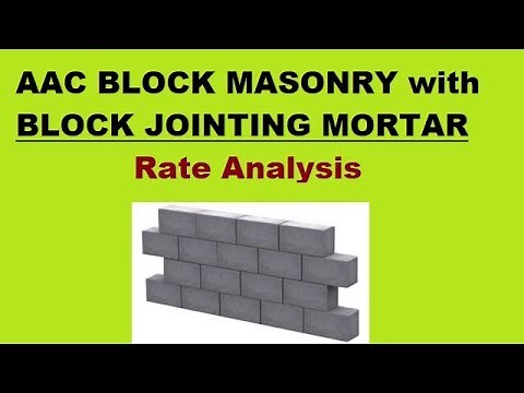 AAC Block Masonry With Block Jointing Mortar Rate Analysis