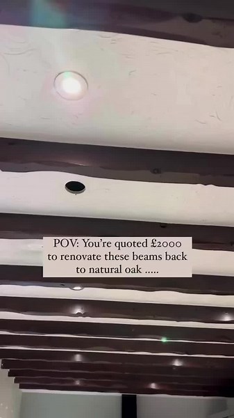 £2000 beam restoration for £70? Yes please! 😍 Goodbye dark beams, hello fresh, faux oak-look beauties! Save time (and mess) by reviving your old dark beams and bringing your room back to life with this easy paint hack. 🤍🌾 Facebook Frenchic Fan Danielle (over at @housetohomeatlast) was ‘beaming’ with delight when she tried our infamous hack to restore her old beams back to their rustic, lighter look. Using 2 coats of our classic cream shade 'Creme de la Creme' (from the self priming and self s
