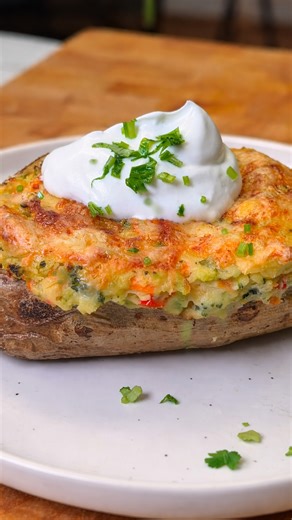 Flavorful vegan double baked potatoes
