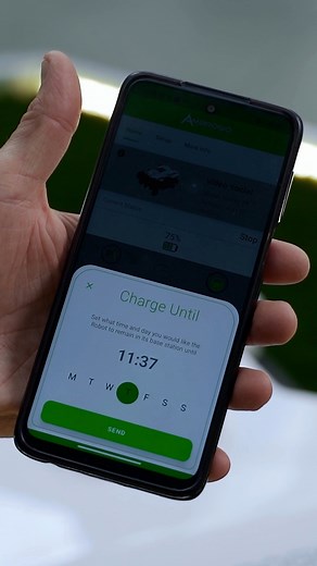 🇬🇧 Find out what the 'Charge Until' feature from the Ambrogio Remote app is for, when leaving the robot inside the docking station. Watch the reel! 🇮🇹 Scopri a cosa serve la "Charge Until" feature dall'Ambrogio Remote app, per lasciare il robot all'interno della docking station. Guarda il reel! #AmbrogioRobot | Ambrogio Robot