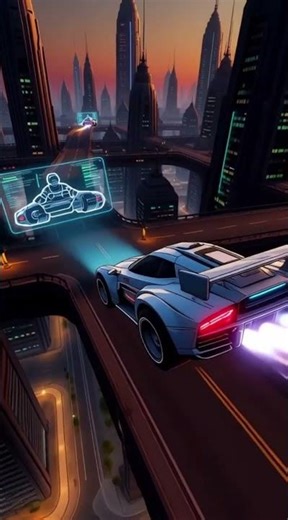 Cyberpunk Hovercar Race with Laser Boosts! 🚀🌌