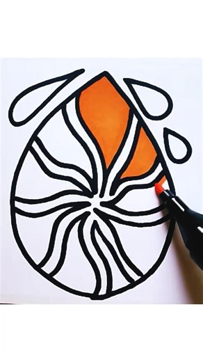 Cool pattern art🍁💛|#beginners #easy #drawing #shorts #unique #youtube #drops #markers