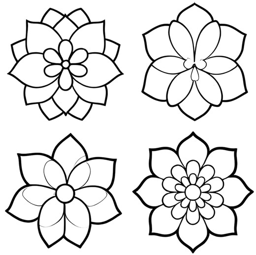 Flower Coloring Pages for Adults and Kids – 45 Printable Floral Coloring Pages Bundle PDF   PNG Pack - Etsy UK