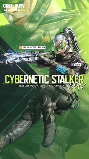 🌐 Cybernetic Stalker Draw Supercharge your senors and dominate with: 🔹 Siren 🔹 Legendary Kilo Bolt-Action - Rail Gun Log in and unlock now! ➡️ https://codmgrn.onelink.me/7EoI/PlayCODM #CallOfDutyMobile #CODMobile #CODM #Garena #CODMShadowOperatives #CODMLegendaryDraw | Garena Call of Duty Mobile