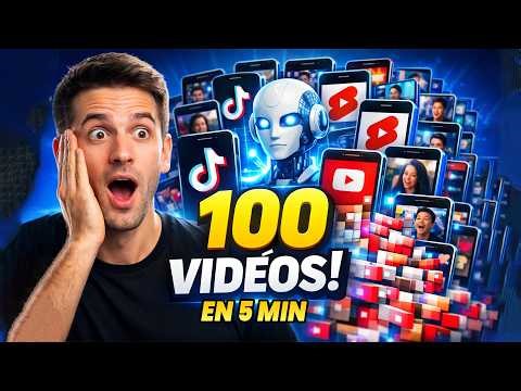 Comment créer 100 vidéos TikTok /YouTube Shorts en 5 minutes GRATUITEMENT avec l’IA
