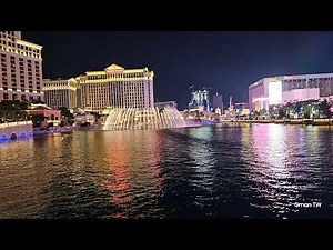 Bellagio Fountain show With The Warning's music in UHD 4k - March 2026