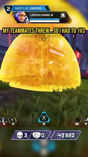 My teammates Pushed… So I Had to 1v3 in a Gibby Ult 😳 | Apex Legends #apex #apexlegends
