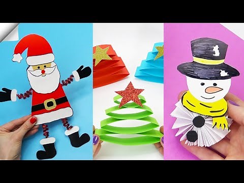 10 DIY christmas Easy paper crafts 5 minute crafts christmas Moving christmas toys