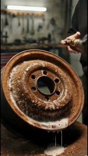 cleaning rusty car rims