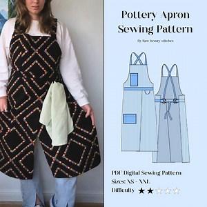 Pottery Apron Sewing Pattern PDF | Cross Back Apron Pattern | Diy Utility Apron | Sizes XS-XXL | Digital Download | Beginner-friendly - Etsy