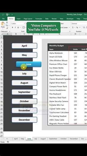Excel Navigation Bar! Super easy and attractive Dashboard with custom Nav bar #Excel#exceltips