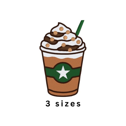 Frappuccino Frozen Coffee Machine Embroidery File - Etsy