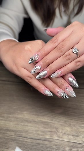 Stunning Silver Chrome Nails Compilation